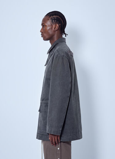 Rick Owens Collared Canvas Mac Jacket Grey ric0166004