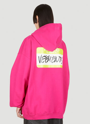 VETEMENTS ロゴパッチフード付きスウェットシャツ ピンク vet0250028