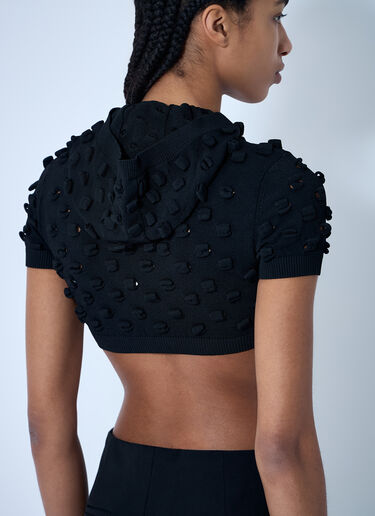 Sportmax フード付きオープンニットクロップトップ  ブラック spx0260009
