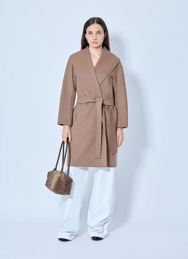 LN-CC® - Max Mara: Belted Wrap Coat - Beige Max Mara Belted Wrap Coat Beige max0265226