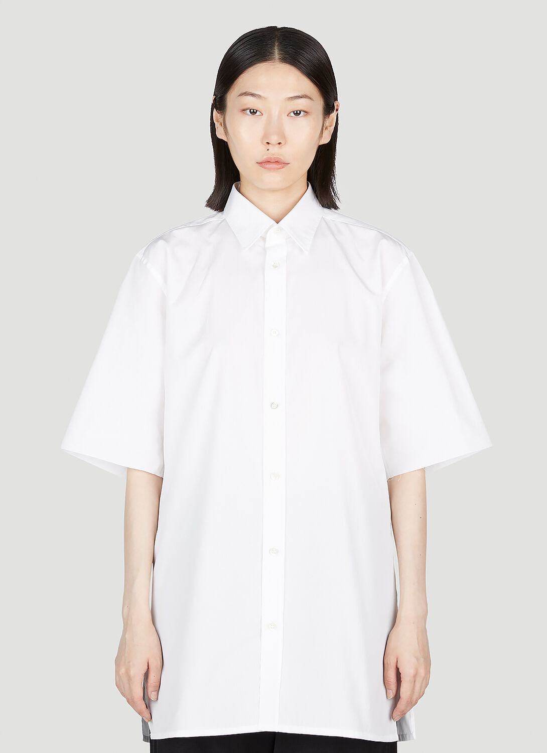 Maison Margiela Raw Cuff Shirt In White