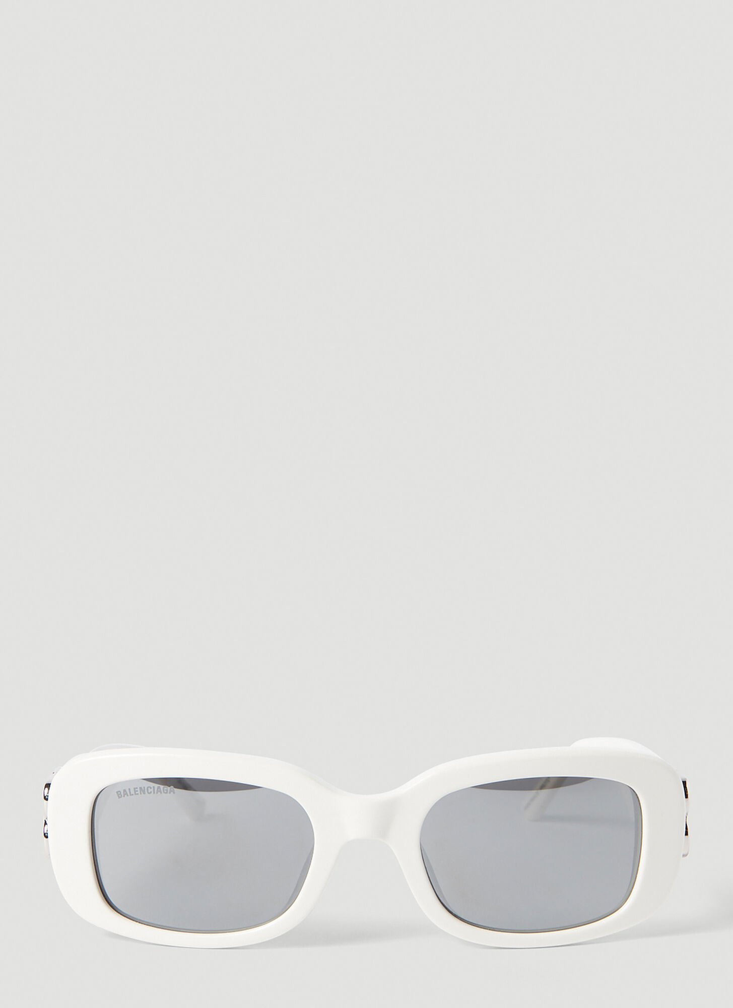 Shop Balenciaga Dynasty Square Sunglasses In White