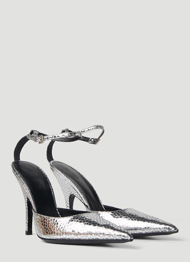 BY FAR Eliza Metallic Heel Pumps Silver byf0251030