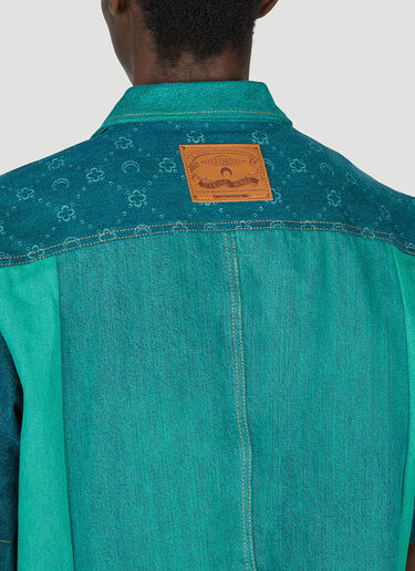 Marine Serre Panelled Denim Shirt Green mrs0152015