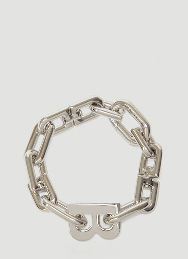 Balenciaga B Chain Thin Bracelet Silver bal0143097
