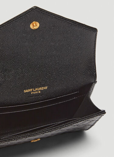 Saint Laurent Matelassé Envelope Wallet Black sla0247137