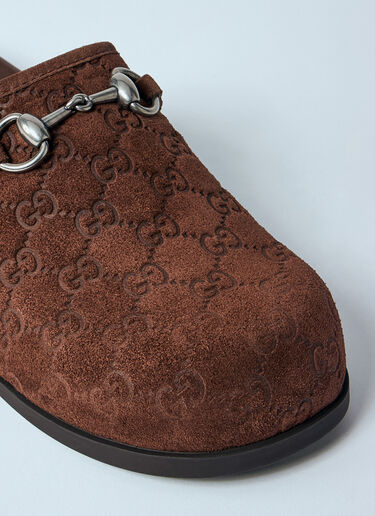 Gucci Suede Horsebit Mules Brown guc0159059