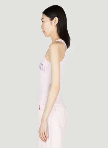 Blumarine Embellished Logo Tank Top Pink blm0252041