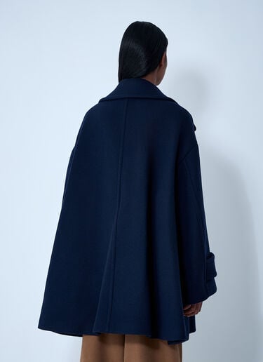 Chloé Double-Breasted Wool-Blend Coat Navy chl0261011