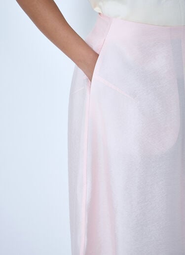 TOTEME Sheer Overlay Midi Skirt Pink tot0264006