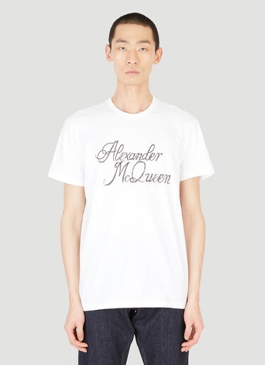 Alexander McQueen Script Logo T-Shirt White amq0148011