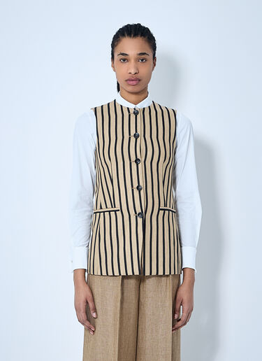 Max Mara Striped Waistcoat Beige max0260004