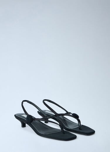 Toteme Slingback Satin Flip Flops Black tot0265021