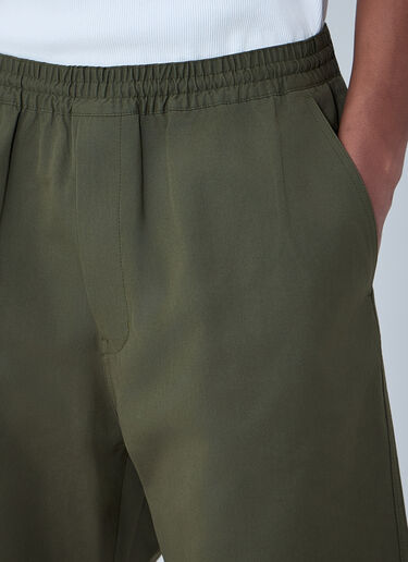 Prada Elastic Waist Cotton Shorts Green pra0163007