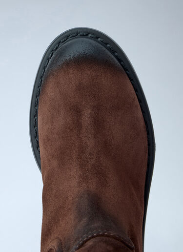Miu Miu Suede Boots Brown miu0266004