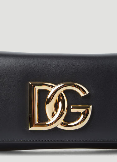 Dolce & Gabbana Logo Plaque Long Shoulder Bag Black dol0246072