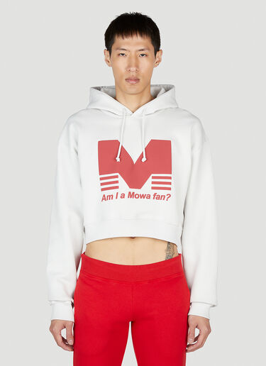 크롭 AM I A 후드 스웨트셔츠 Mowalola 크롭 AM I A 후드 스웨트셔츠 라이트 블루 mow0352001