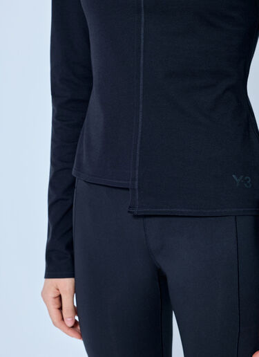 LN-CC® - Y-3: Long Sleeve Crewneck Top - Black Y-3 Long Sleeve Crewneck Top Black yyy0265001