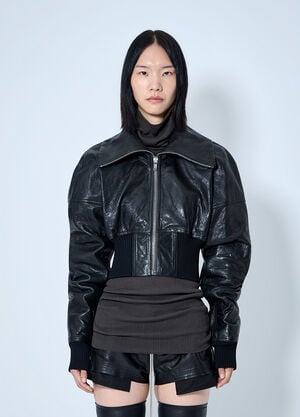 Rick Owens Dracuflight Textured-Leather Jacket Black ric0265007