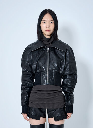 LN-CC® - Rick Owens: Dracuflight Textured-Leather Jacket - Black Rick Owens Dracuflight Textured-Leather Jacket Black ric0265007