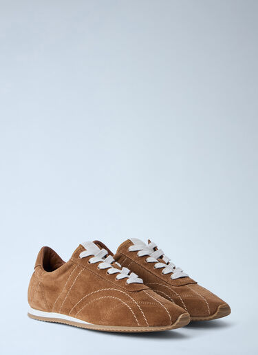 TOTEME Suede Low-Top Trainers Brown tot0264045