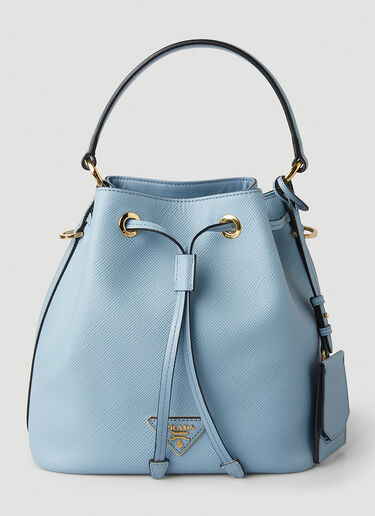 Prada Saffiano Leather Bucket Bag Blue pra0248069