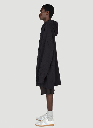 MM6 Maison Margiela Distressed Hooded Sweatshirt Black mmm0152006