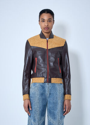 Kiko Kostadinov Konrad Leather Jacket Brown kko0264003