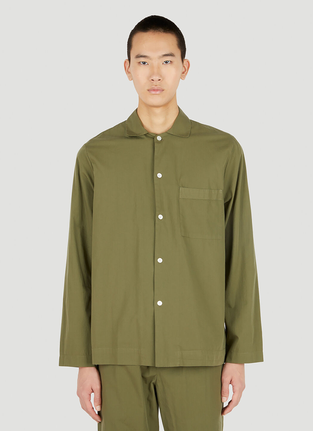Tekla Classic Pyjama Shirt Green tek0355013