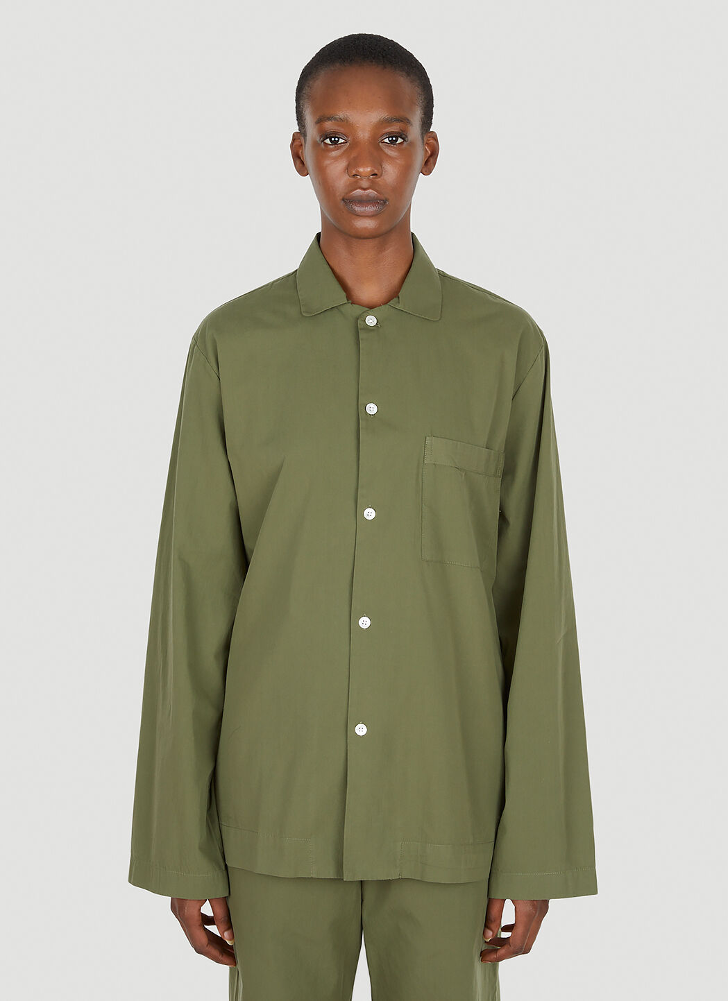 Tekla Classic Pyjama Shirt Green tek0355014