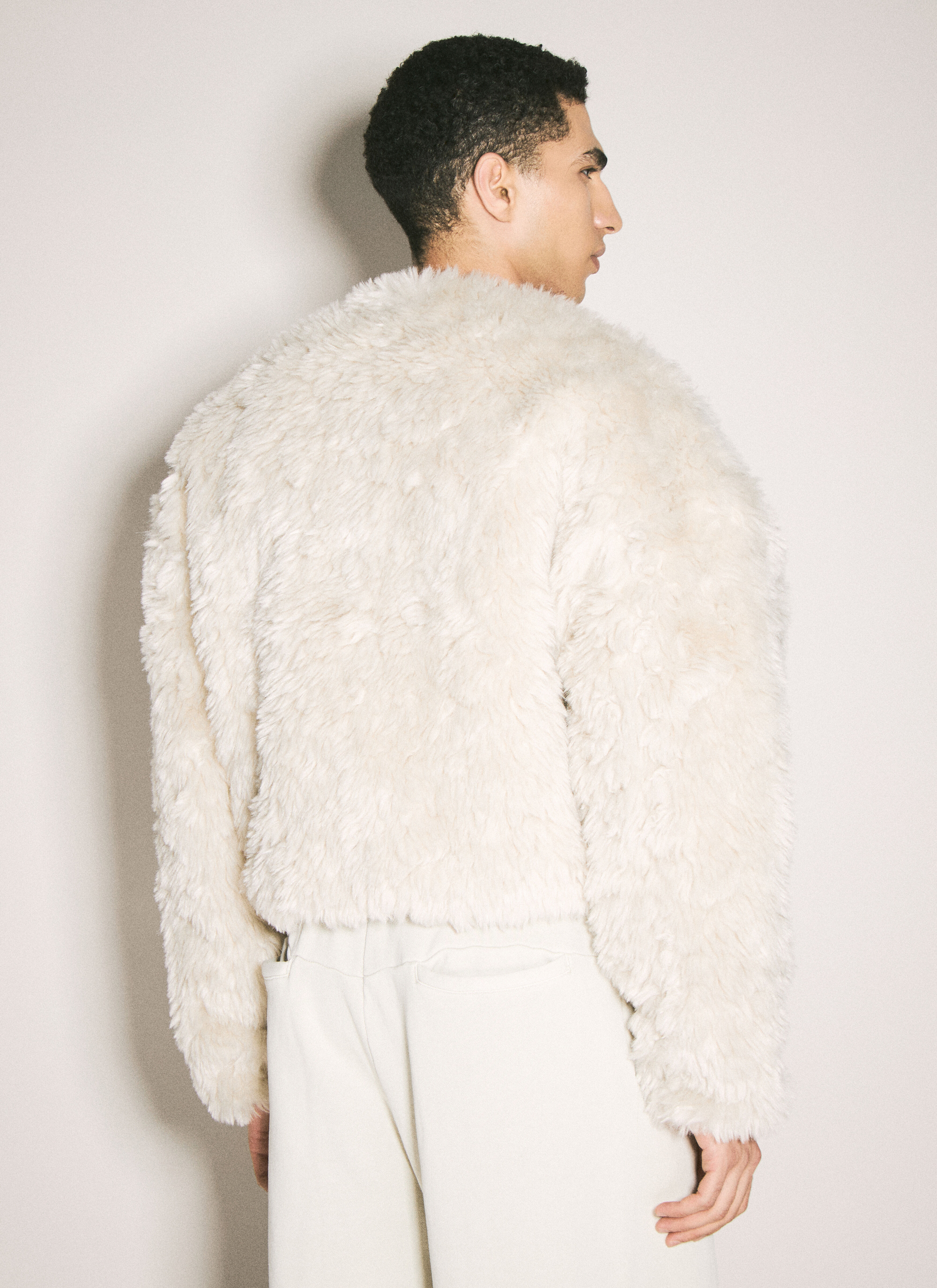 White shaggy jacket cheap