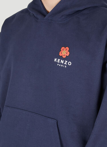 Kenzo 로고 프린트 후드 스웻셔츠 블루 knz0150010