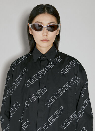 VETEMENTS Space 字母花押衬衫  黑色 vet0254006