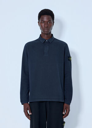 Stone Island Long Sleeve Polo Shirt Black sto0165075