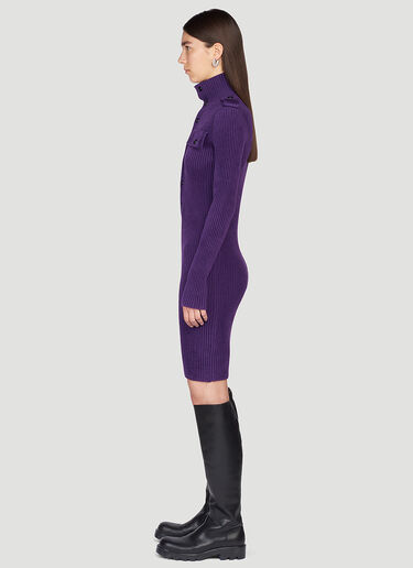 Bottega Veneta 半高领针织迷你连衣裙 紫色 bov0246063