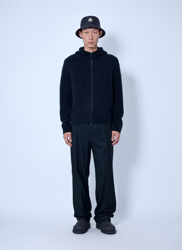 Moncler Bouclé Wool Blend Zip-up Hoodie Black mon0166002