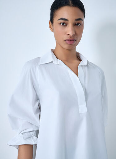 Max Mara Relaxed Poplin Tunic White max0264010