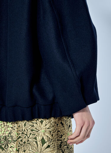 LN-CC® - Dries Van Noten: High Collar Wool Jacket - Navy Dries Van Noten High Collar Wool Jacket Navy dvn0266004