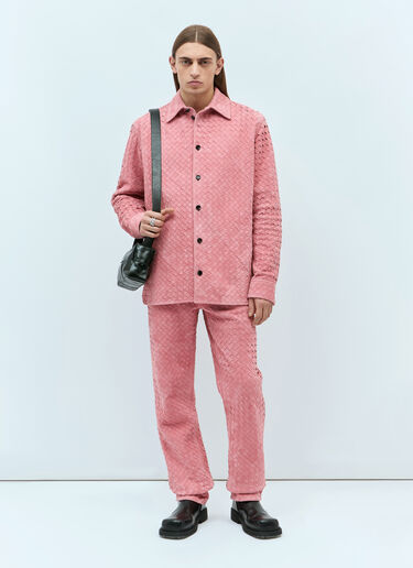 인트레치아토 스웨이드 셔츠 Bottega Veneta 인트레치아토 스웨이드 셔츠 핑크 bov0157003