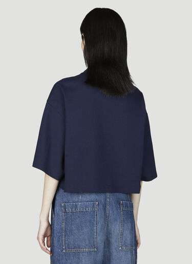 Bottega Veneta Cropped Polo Shirt Navy bov0255018