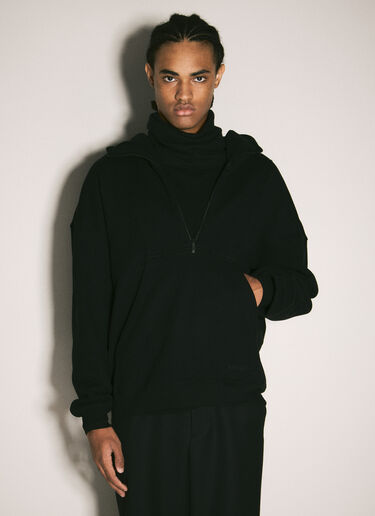 Saint Laurent Half-Zip Hooded Sweatshirt Black sla0158004