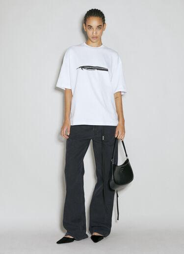 Ann Demeulemeester Marike 羽毛印花 T 恤 白色 ann0254010