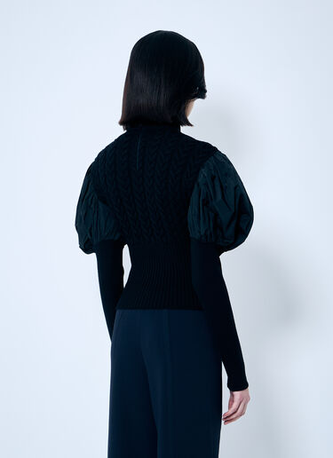 Max Mara Balloon Sleeve Knit Top Black max0259015