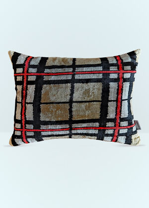 Fornasetti Check Velvet Cushion Black wps0691883