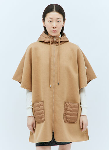Moncler Hooded Down Cape Beige mon0257040