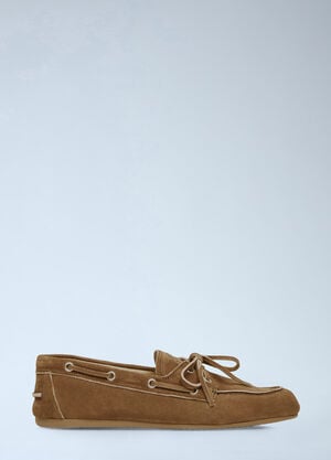 Miu Miu Faded Suede Loafers Brown miu0256046