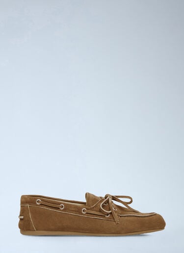 Miu Miu Faded Suede Loafers Brown miu0256046