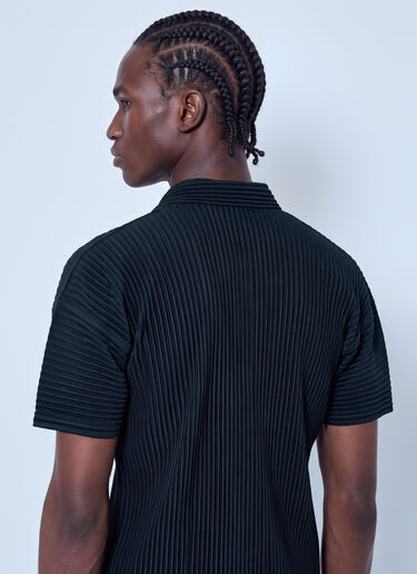 LN-CC® - Homme Plissé Issey Miyake: Basics Polo Shirt - Black Homme Plissé Issey Miyake Basics Polo Shirt Black hmp0166005