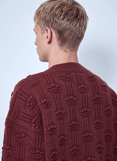 Marni Textured Knit Cardigan Burgundy mni0166001