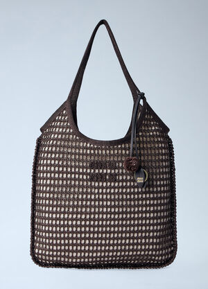 Miu Miu Ivy Mesh Tote Bag Brown miu0264020